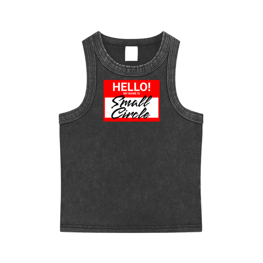 Small Circle Snow Washed Tag Tank Top